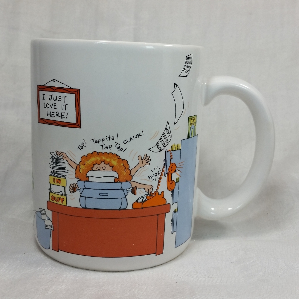 Hallmark MUG "How to Get Along at the Office" Multitasking 10 oz Cup 1984 - Picture 11 of 11